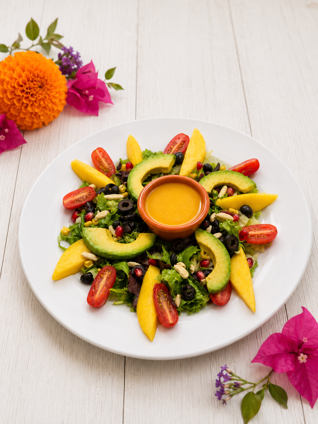Salads — traditional Oaxacan dishes at Fiesta Oaxaca