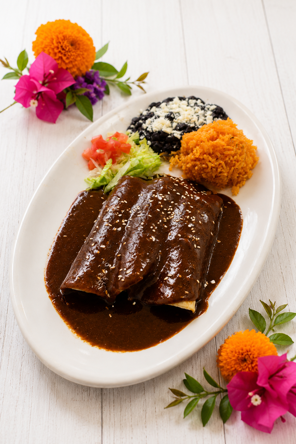 Enchiladas — traditional Oaxacan dishes at Fiesta Oaxaca