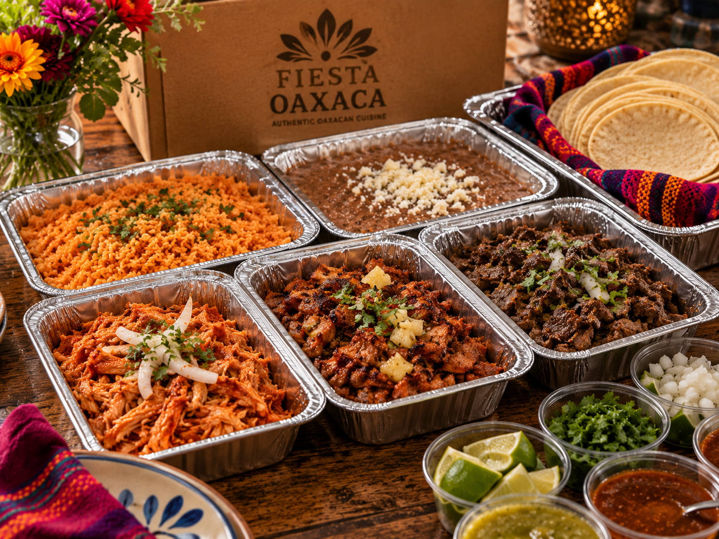 Mexican tacos prepared for a taquiza