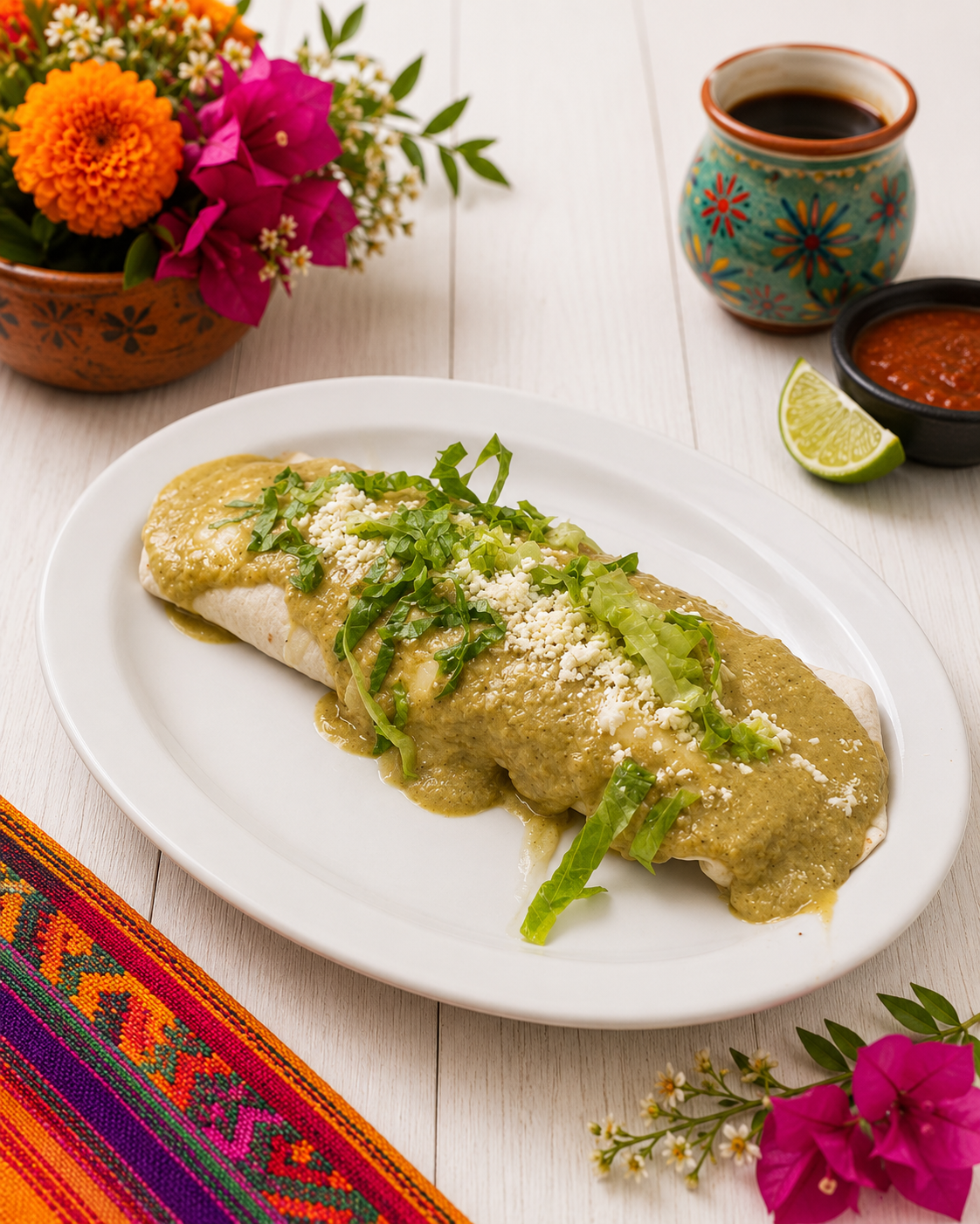 Burritos — traditional Oaxacan dishes at Fiesta Oaxaca