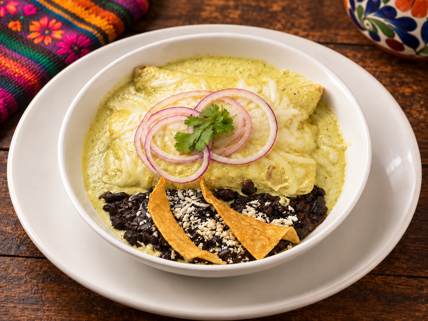 Enchiladas — traditional Oaxacan dishes at Fiesta Oaxaca
